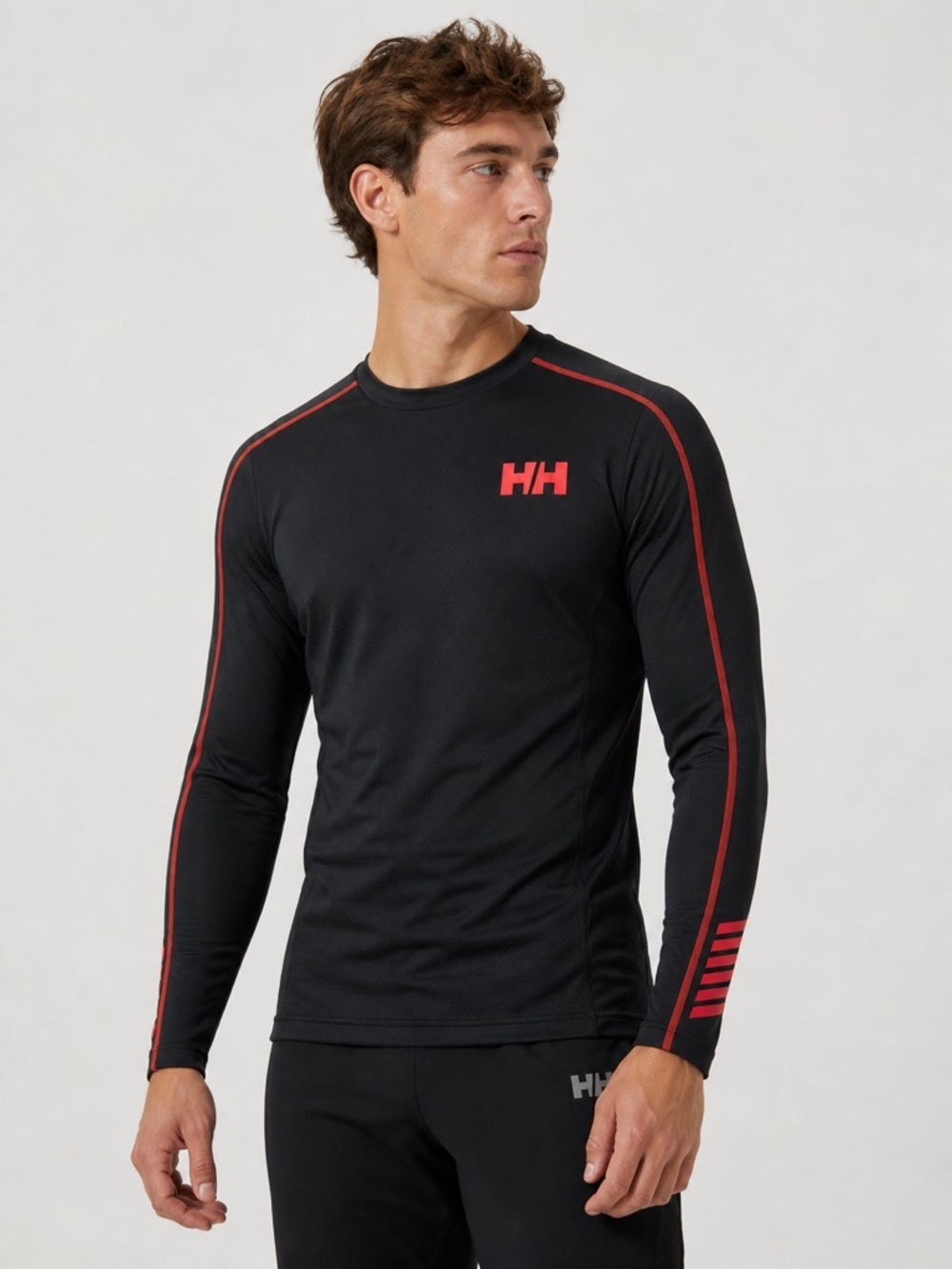 Helly Hansen Performance Base Layer Top Black Red Size M Athletic